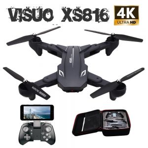 רחפנים לכל מטרה רחפני צילום חובבני Visuo XS816 RC Drone with 50 Times Zoom WiFi FPV 4K /720P Dual Camera Optical Flow Quadcopter Foldable Selfie Dron VS SG106 M70